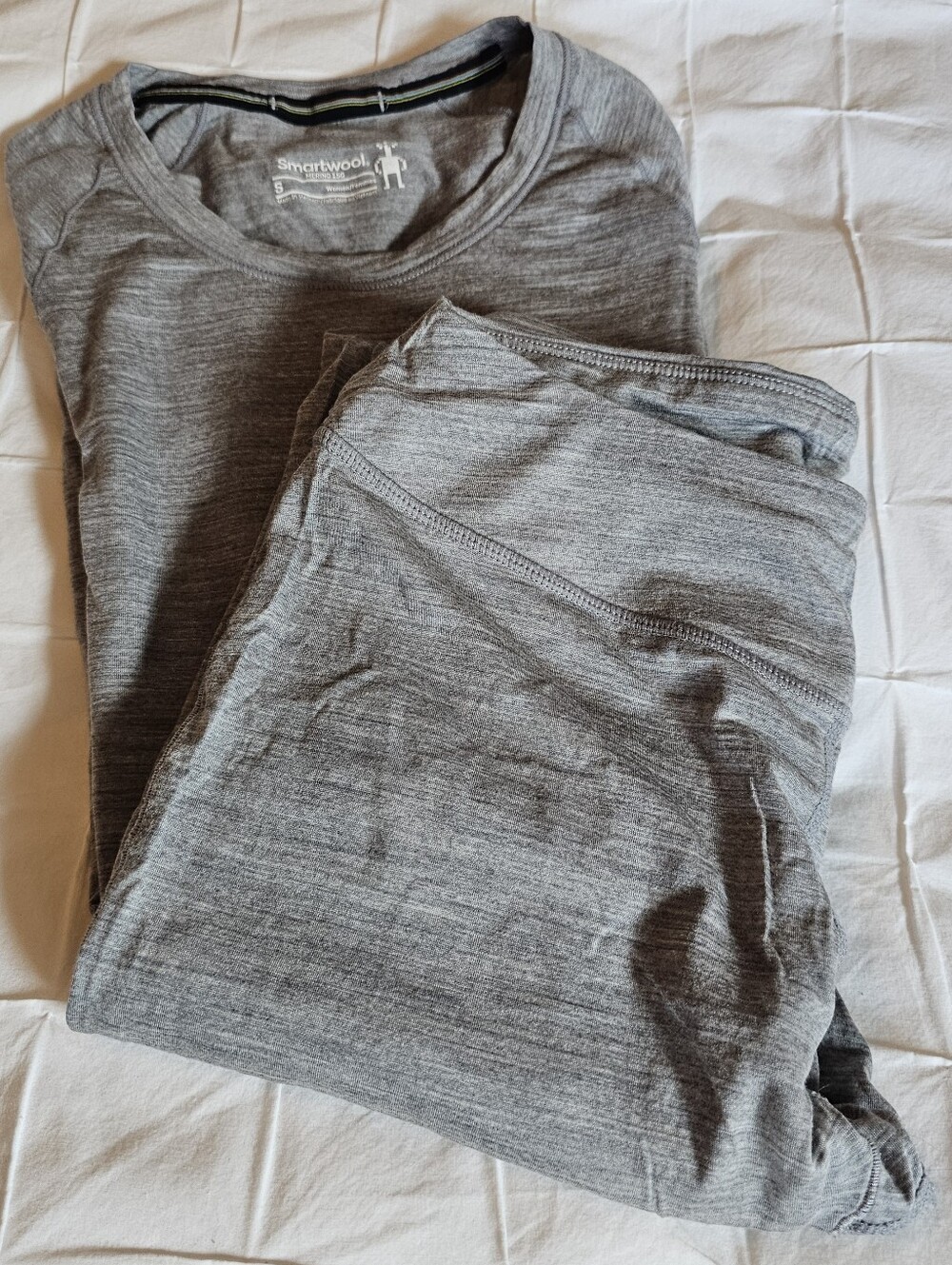 Smartwool 150 Heather Gray Merino Wool Base Layer Set -size small